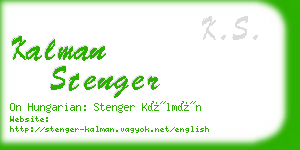 kalman stenger business card